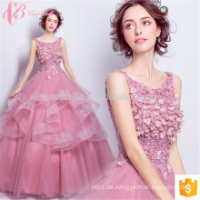 marine Blume Mädchen lange Züge Puffy rosa Ballkleid Abendkleider